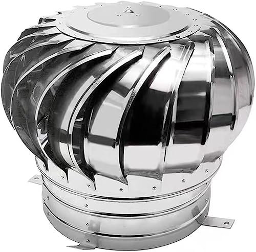 LBLFEBD Dachturbinenventilator, Edelstahl-Dachentlüftungs-Windschutz für Rohre, Schornsteine und Schuppendächer, wasserdichte Abluftkappe für Vogeltrockner