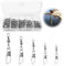 100 Stück Angelwirbel Angeln Barrel Wirbel mit Kugellagerwirbel, Edelstahl Lure Stecker Wirbel, Angeln Drehgelenk, Interlock Snap Fischköder Wirbelkarabiner Angeln Getriebe Zubehör 7# 8# 10# 12# 14#