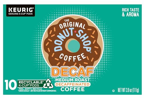 The Original Donut Shop Keurig Single-Serve K-Cup Pods, Decaf Keurig Single-Serve K-Cup Pods, Medium Roast Coffee, 10 Count