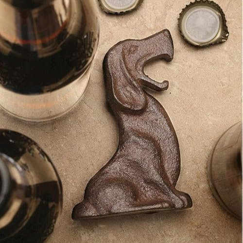 Cast Iron Brown Dog Design Bottle Opener Wall Mounted Animal Shaped Beer Coke Beverage Cap