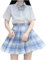 Uniforme Scolastica Studente Camicetta Gonna Plissettata Cravatta Set Ragazza Gonna Scozzese Rosa Uniformi per Donna-Blu-S