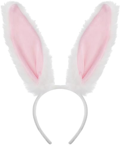iwiio Serre-tête oreilles de lapin, oreilles de lapin, bandeaux mignons en peluche pour Pâques, fête costumée, fête sur le thème des animaux