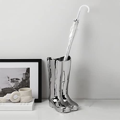 Support de parapluie en forme de bottes de pluie, support de parapluie en céramique, vase à parapluie, porte-parapluies d'intérieur, support de parapluie pour bottes, décoration de couloir, support d