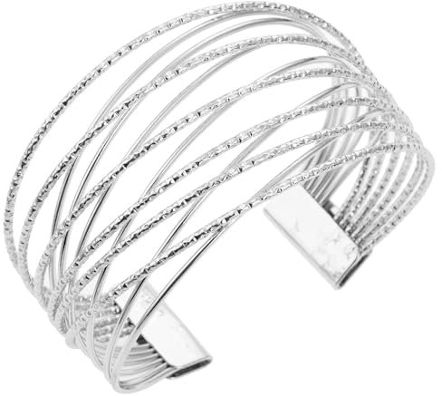 TTPSRY Bracciale Avvolgente Oro Boho Braccialetto Spirale Elegante Bracciale Minimalista Strati per Braccio Superiore Bracciali Regolabile Metallo Gioielli Regalo per Moglie Amiche Amica (Argento)
