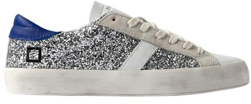 Date Woman Sneakers Hill Low Glitter Silver - Argento, 38