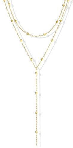 AzureRay Collane Lunghe Donna a Più Fili con Design a Y Raffinato, Collana Donna Oro Elegante per Look Moderni, Gioielli Minimal Chic per Tutte le Occasioni