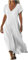 Robe Femme en Coton Lin Pas Cher Robe Chic et Elegant Soldes Robes d'été à Manches Courtes à Col en V de Couleur Unie Robes de Plage Fluide Swing Décontractée