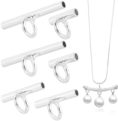 Winsyison 6pcs Brooch to Pendant Converters, Brass Pin to Pendant Converters, 3 Sizes Pin Necklace Adapter for Jewelry Making- Silver