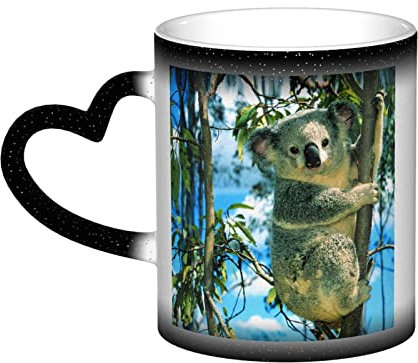 XTXGBT Tazza cambiante di colore stampata dell'orso koala, tazze sensibili al calore, regalo