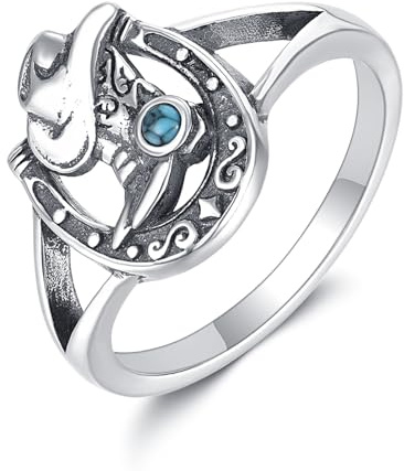 ONEFINITY Hufeisen Ring 925 Sterling Silber Cowboy Cowgirl Boot Ring Western Schmuck Geschenke für Damen Herren