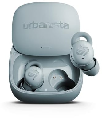 Urbanista Mini Schlafkopfhörer Sleep Earbuds, Geräuschblockierung Ohrhörer, Seitenschläfer, 27h Wiedergabe, Einstellbare Sleep-Timer, Bequemes flaches Design, Porto Bluetooth 5.4, 3 EQ-Modus, Blau