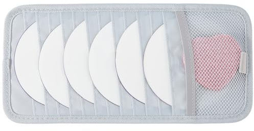 CREATCABIN Gray Sun Visor CD Case Holder for Car Vehicle Visor Storage Organizer with 12 DVD Storage Sleeves 1 Mesh Pocket 1 Pen Holder and Elastic Strap Multi-Function Sun Visor Organizer 12.6x6Inch
