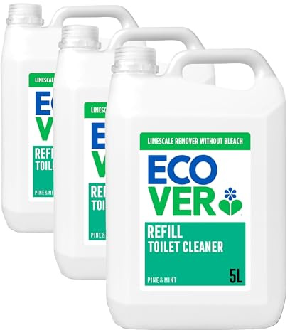Ecover Toilet Cleaner Refill, Removes Limescale leaving a Sparkling Clean, Fresh Pine & Mint Scent, 1 x 5L (Pack of 3)