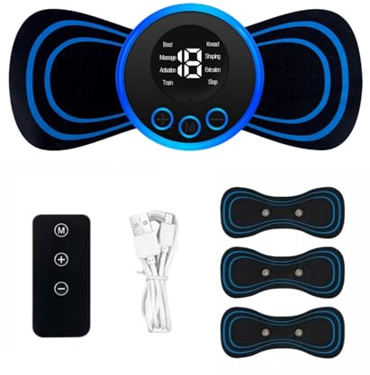 Lunora Ems Knie,Lunora Orthoflow Knie,Tragbares EMS Nackenmassagegerät,USB Mini Massagegerät mit 8 Modi und 19 Stufen,für Schulter,Nacken,Arme und Rücken