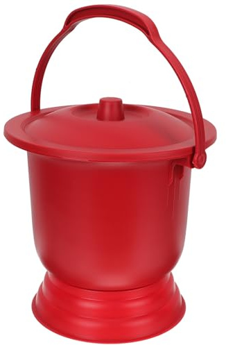 BESPORTBLE Crachoir Portable Rouge en Pp Réutilisable et Léger Couvercle, Pot de Chambre Mariage Pratique pour Adultes et Usage Quotidien