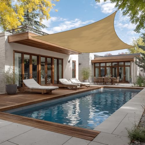 Greenbay Anti-UV Sun Shade Sail Garden Patio Party Sunscreen Canopy 98% UV Block Square Sand 3.6x3.6m