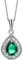 Orovi Schmuck Damen Tropfen Kette mit Ketttenanhänger Edelstein/Geburtsstein Smaragd in grün umgeben von 17 natürlichen Diamanten Brillanten 0.06 CT klassische Halskette aus Weißgold 9 Karat/375 Gold