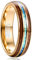 Vakki 6mm Ehering Männer Gold Ring Opal Wolframkarbid mit Koa Holz Modeschmuck für Heiraten Verlobungs Größe 70(22.3)