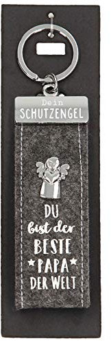 Depesche 10890.014 Schlüsselanhänger aus Filz, mit Schutzengel und Aufschrift, Du bist der beste Papa der Welt, grau, ca. 15 cm
