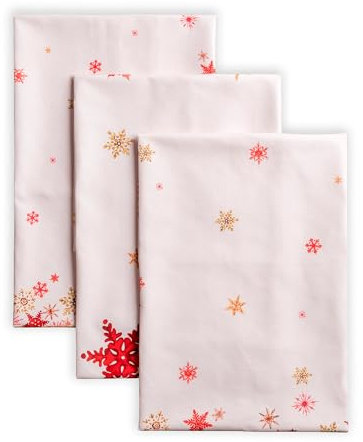 Maison d'Hermine Küchenhandtuch 100% Baumwolle (50 cm x 70 cm, Set von 3) | Küchenhandtücher Tischgeschirrtücher zum Muttertagsgeschenke Reinigen Thanksgiving und Weihnachten - Crystal Star