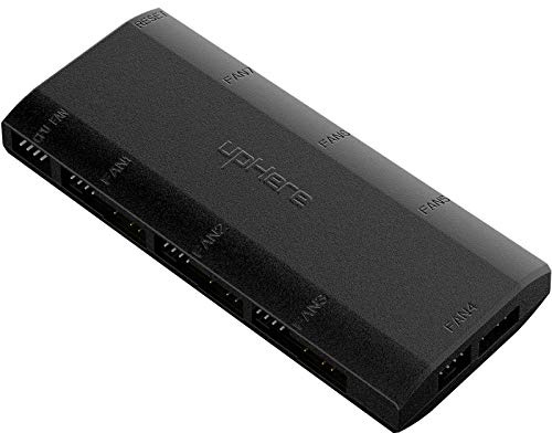 upHere P7PRGB Hub 7 ports 4 broches SATA PWM 5 V 3 broches RGB adressable pour ventilateur 4 broches et 3 broches Noir