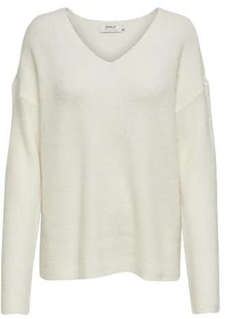 ONLY Damen ONLCAMILLA V-Neck L/S Pullover KNT 15204588, Birch/Melange, S
