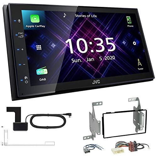 JVC KW-M565DBT 2-DIN Autoradio mit DAB Antenne passend für Nissan Juke 2010-2014 schwarz
