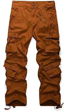Aeslech Men's Cargo Work Combat Trousers, 8 Pockets Casual Military Outdoor Pants
