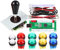 Fosiya 1 Spieler LED Arcade DIY Kit Parts USB Encoder PC Ellipse & Oval Stil Bat Joystick + 5 V LED Arcade Buttons für Arcade-Videospielkonsolen Raspberry Pi (Mix Color)