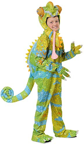 Fun Costumes Chameleon Costume for Kids, Lizard Jumpsuit for Dress-Up, Animal Theme Parties & Halloween X-Small