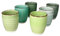 MamboCat Green Kaffeebecher ohne Henkel I 6er Set Steingut-Tasse groß mit Strudel-Dekor - in tollen Grüntönen I Tea & Coffee Mug - moderner Landhaus-Stil I Kaffee-Tassen bunt 300 ml 6 Stück