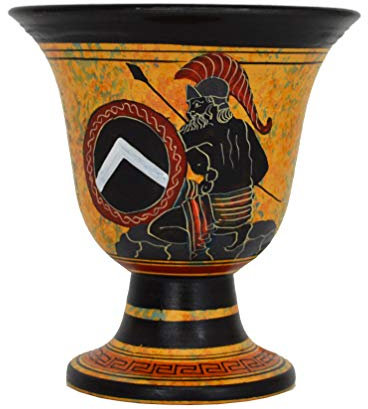 Taza de Pitágoras, taza de feria de Pitágoras, Rey espartano Leónidas, pintada a mano en el exterior