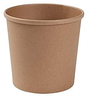 GREENBOX Bio Pappbecher Speisebecher Kraft-Karton Becher braun I Kompostierbare Becher mit PLA Innenbeschichtung Suppen-Becher To Go Eisbecher Pappe I 25 Bio Einweg-Becher biologisch abbaubar 600 ml