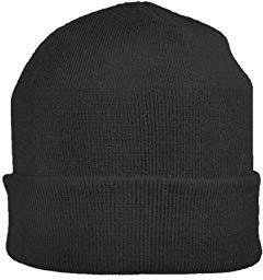 Breiter Strickmütze XXL für größere Köpfe, Wintermütze, Beanie aus Merinowolle, Schwarz, XXL