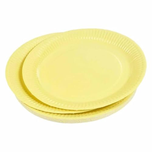 Lot de 20 Assiettes en Carton Vitamine 18cm Jaune