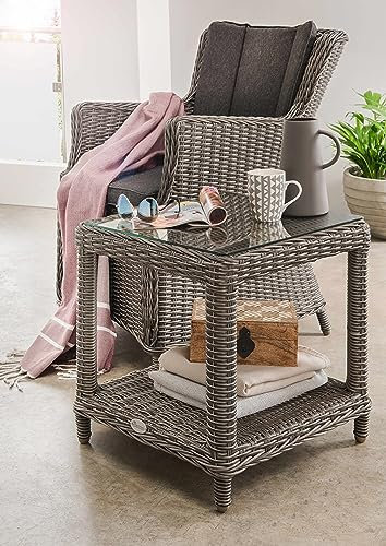 Destiny Balkonset Luna Merano 1 Sessel, 1 Beistelltisch 46x46x50cm, Vintage grau