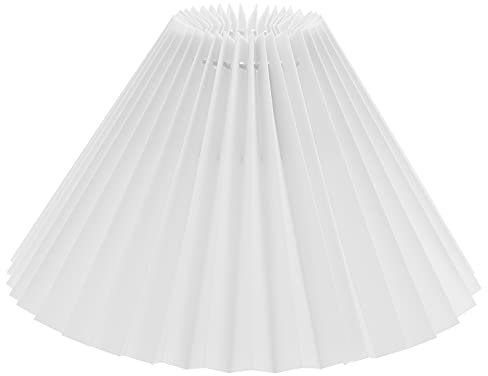 Lurrose Plissee Lampenschirm E27 Stoff DIY Falten Plissee Lampenschirm Stoffschirm Lampenabdeckung für Tischlampe Wandlampe Stehlampe Wandleuchte Pendelleuchte Kerze Kronleuchter Deckenleuchte Weiß