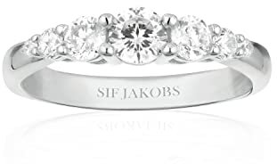 Sif Jakobs Belluno Damenring Größe 58, 925er Sterlingsilber, weiße Zirkonia