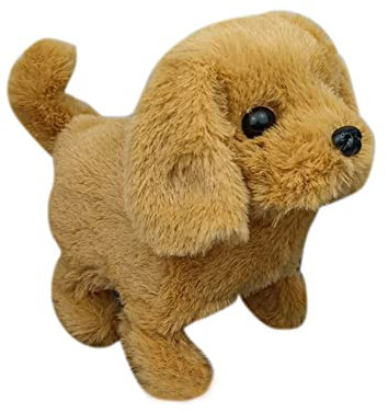 Kuscheltier Hund Spielzeug Hunde Elektronisch,Simulation Plüschhund Elektronisches Hund Plüschtier Spielzeug Hund der Läuft und Bellt Interaktives Hundespielzeug Geschenk für Kinder Junge Mädchen