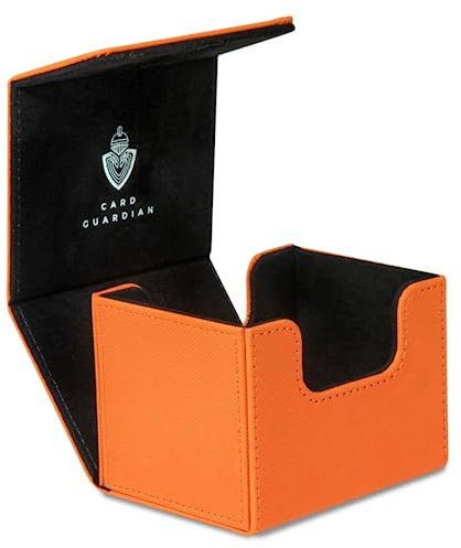 Card Guardian - Premium Deck Box for 100+ Cards for Trading Card Games TCG (Orange)