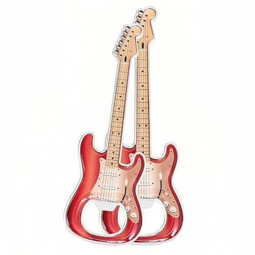 LanHong Guitar Shaped Bottle Opener, Zinc Alloy, 2 Piece Set, Perfect for Drinkers and Music Guitar Lovers