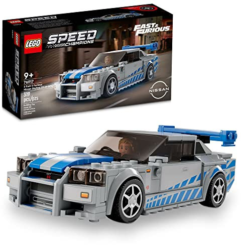 LEGO Speed Champions 76917 - 2 Fast 2 Furious Nissan Skyline GT-R (R34) (319 Teile), Mehrfarbig