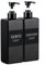Segbeauty Seifenspender Groß 500 ml, 2er-Set Pumpspender aus Kunststoff zum Befüllen, Spender mit Etikettenaufkleber auf der Shampoo Conditioner Flasche, für Badezimmer, Transparent Schwarz