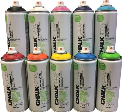 KLAMOTTEN STORE Kreidespray Sprühkreide Markierungsspray Chalk Paint wasserlöslich und abwaschbar - kräftig leuchtende, matte Farbtöne, hervorragende Deckkraft (weiß)