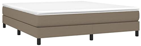 vidaXL Bettgestell, Polsterbett Bett für Schlafzimmer, Bettrahmen mit Lattenrost, Schlafzimmerbett Doppelbett, Taupe 180x200cm Stoff