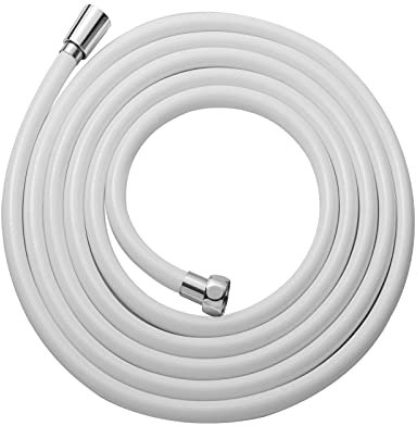 OFFO Brauseschlauch Duschschlauch 2,5 m, Universal Duschrohr mit Duschschlauch Waschmaschine Hochdruck Brauseschlauch für Badarmaturen Ersatz, weiß