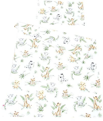Babylux Bettwäsche Bezug 2 TLG. 100 x 135 cm / 90 x 120 cm Kinderbettwäsche Bettwäsche Kind Bettset Baby Babybettwäsche (124. Africa_Tiere, 100 x 135 cm)