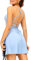 Navneet Tenniskleid Damen Golfkleid Active Dress Kleid mit Hose drunter Rückenfrei A Linie Mini Kleid Gepolstert Tennis Outfit Kostüm Sommerkleid Blau M