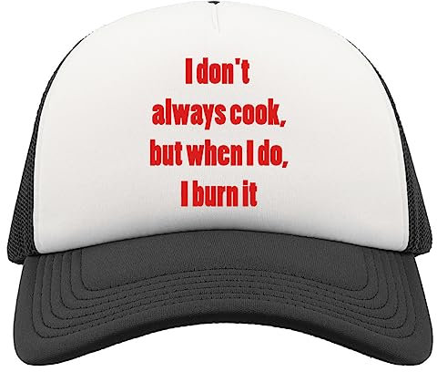I Don't Always Cook, but When I do, I Burn it Half Mesh Trucker Cap Baseball Hut Snapback Schwarz