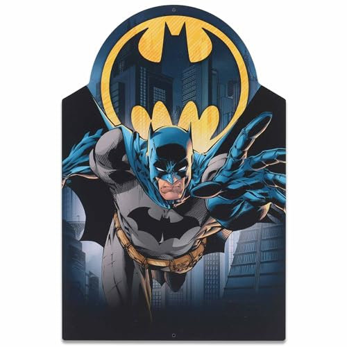 DC Comics Batman in Action Metal Sign - Vintage Batman Logo Sign for Man Cave, Teen Room or Movie Room